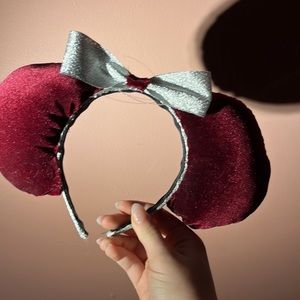 Red velvet and silver Minnie ears